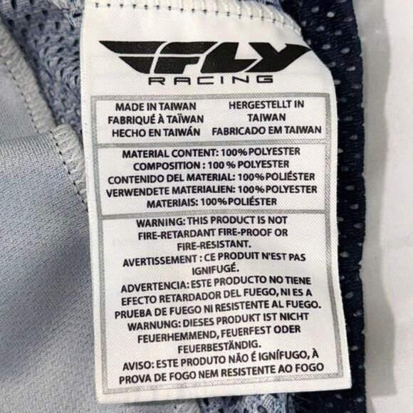 Fly Racing Kinetic Youth Large Blue & Gray Jersey 100% Polyester Long Sleeve Lig - Picture 3 of 7